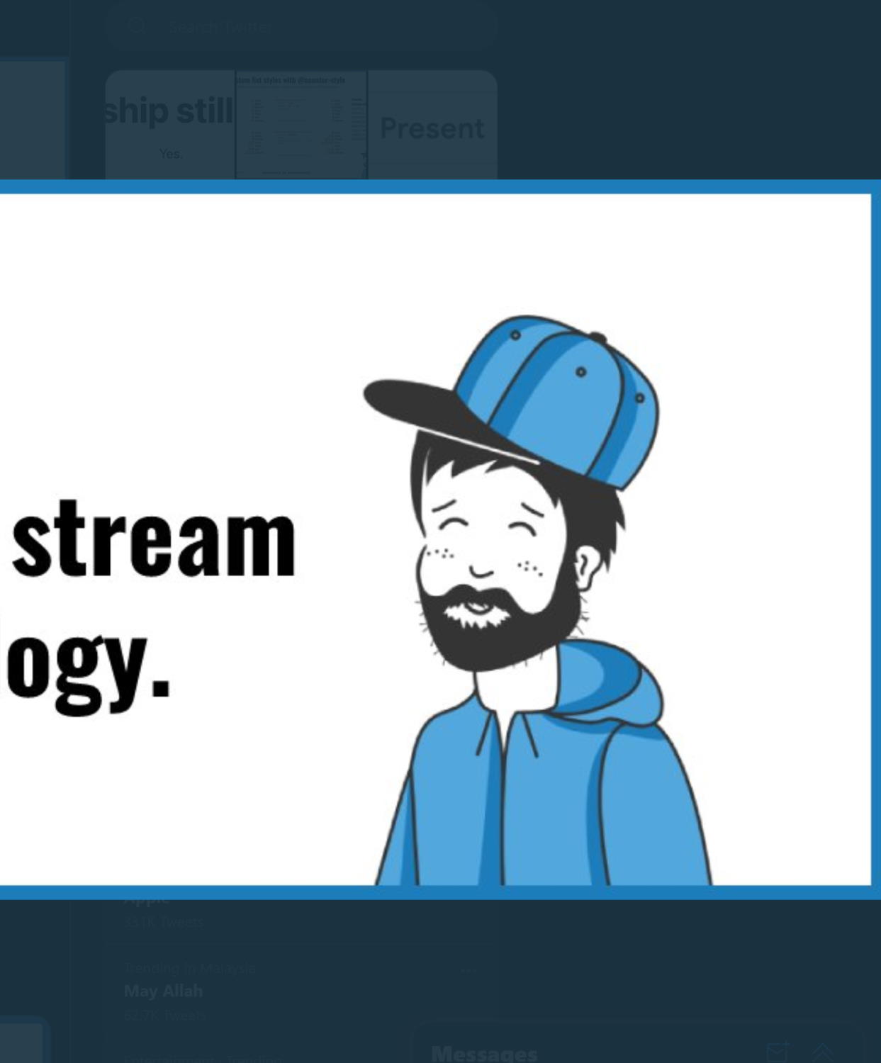 Screenclip of Stefan's Twitter